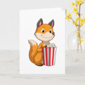 Fox met Popcorn Kaart (Gele Bloem)