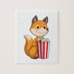 Fox met Popcorn Legpuzzel