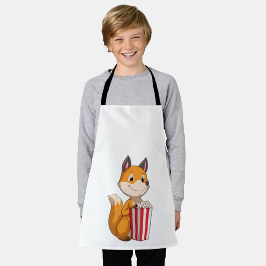 Fox met Popcorn Schort (Gedragen)