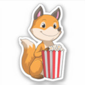 Fox met Popcorn Sticker (Voorkant)