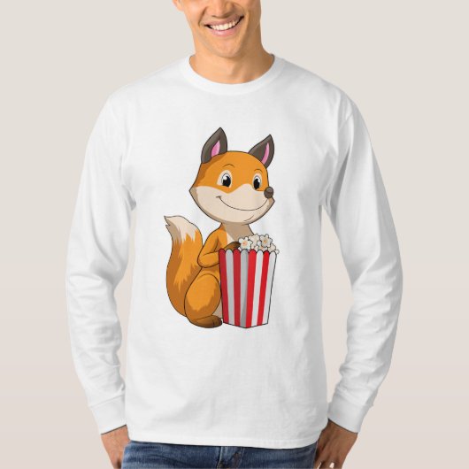 Fox met Popcorn T-shirt (Voorkant)