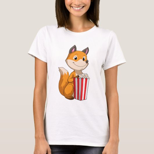 Fox met Popcorn T-shirt (Voorkant)
