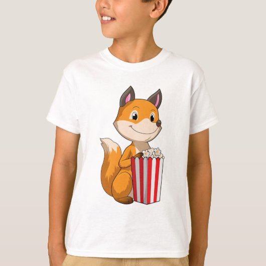 Fox met Popcorn T-shirt (Voorkant)