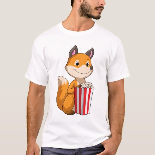 Fox met Popcorn T-shirt (Voorkant)