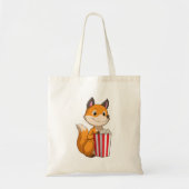 Fox met Popcorn Tote Bag (Voorkant)