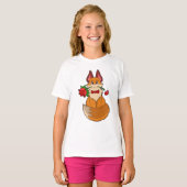 Fox met Roos ventilator T-shirt (Voorkant volledig)