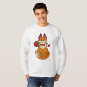 Fox met Roos ventilator T-shirt (Voorkant volledig)