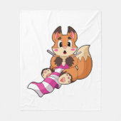 Fox met Scarf Fleece Deken (Voorkant)