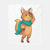 Fox met Scarf Fleece Deken (Voorkant)