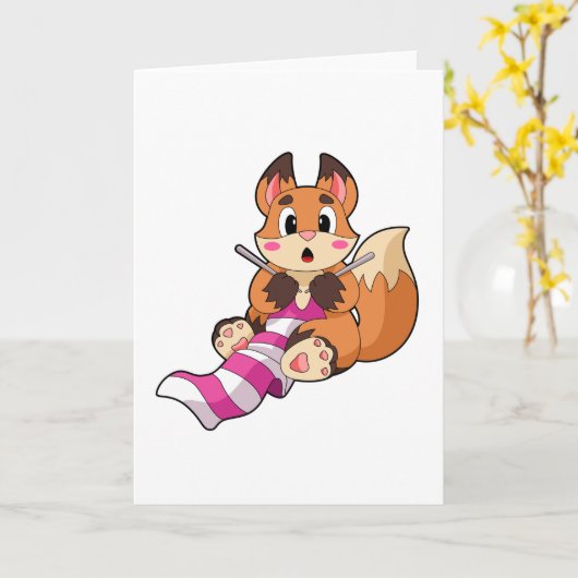 Fox met Scarf Kaart (Gele Bloem)