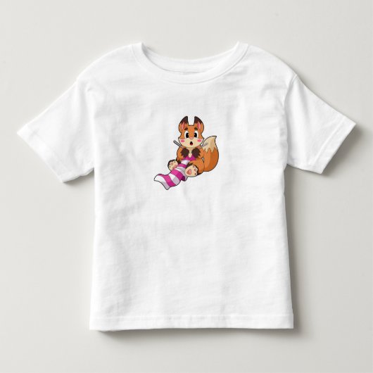 Fox met Scarf Kinder Shirts (Voorkant)
