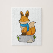 Fox met Scarf op Rock Legpuzzel (Verticaal)
