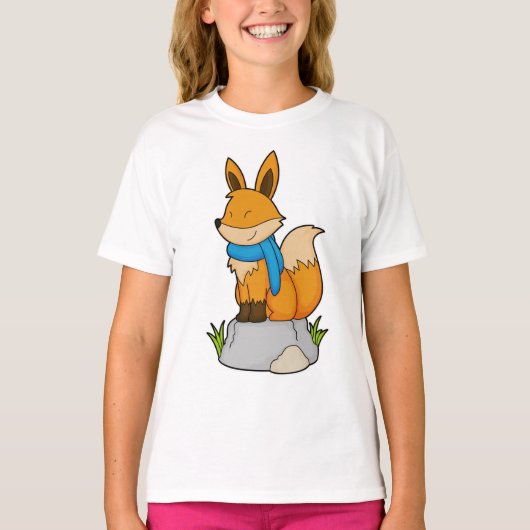 Fox met Scarf op Rock T-shirt (Voorkant)