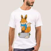 Fox met Scarf op Rock T-shirt (Voorkant)