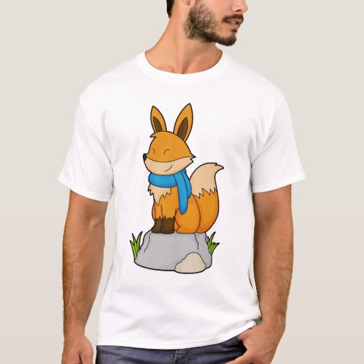 Fox met Scarf op Rock T-shirt (Voorkant)