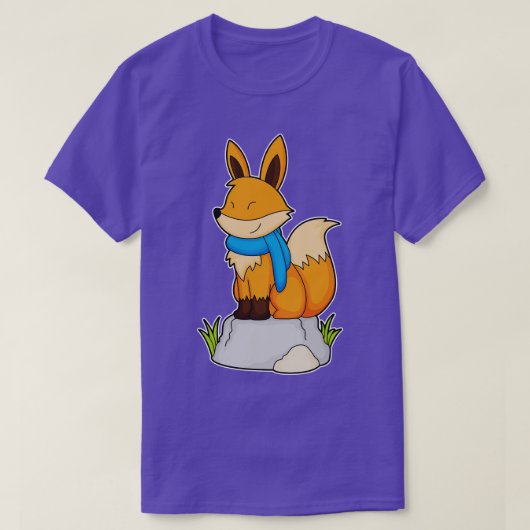 Fox met Scarf op Rock T-shirt (Design voorkant)