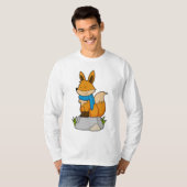 Fox met Scarf op Rock T-shirt (Voorkant volledig)