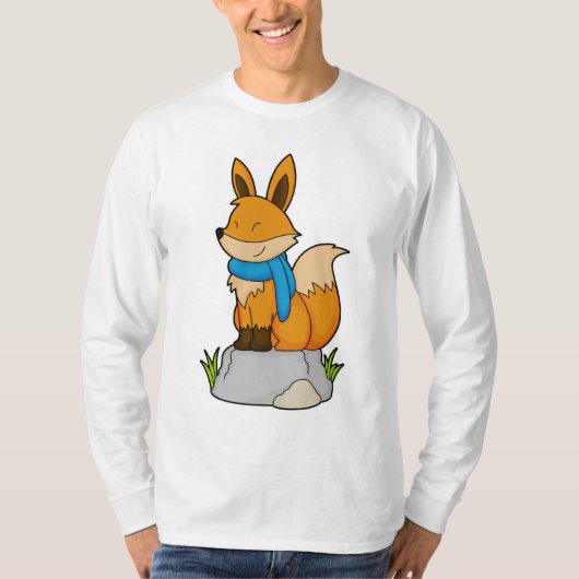 Fox met Scarf op Rock T-shirt (Voorkant)