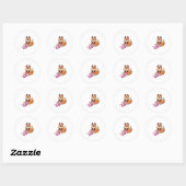 Fox met Scarf Ronde Sticker (Vel)