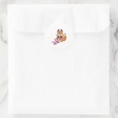 Fox met Scarf Ronde Sticker (Tas)