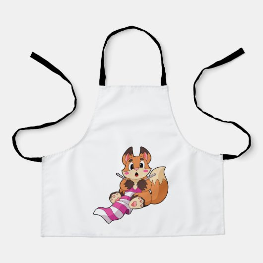 Fox met Scarf Schort (Voorkant)