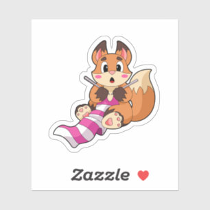 Fox met Scarf Sticker