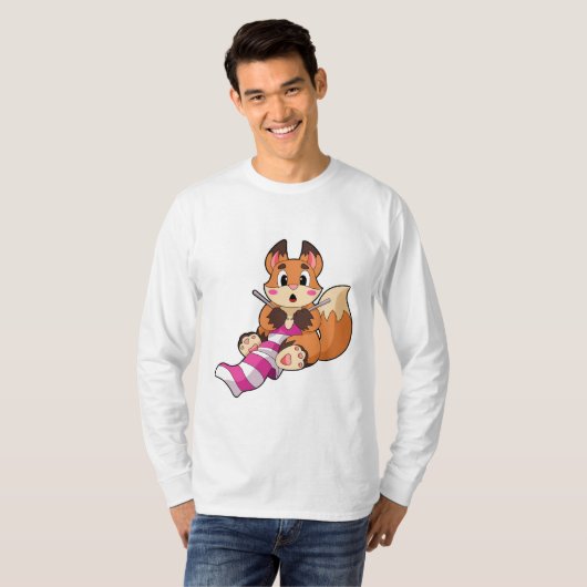 Fox met Scarf T-shirt (Voorkant volledig)