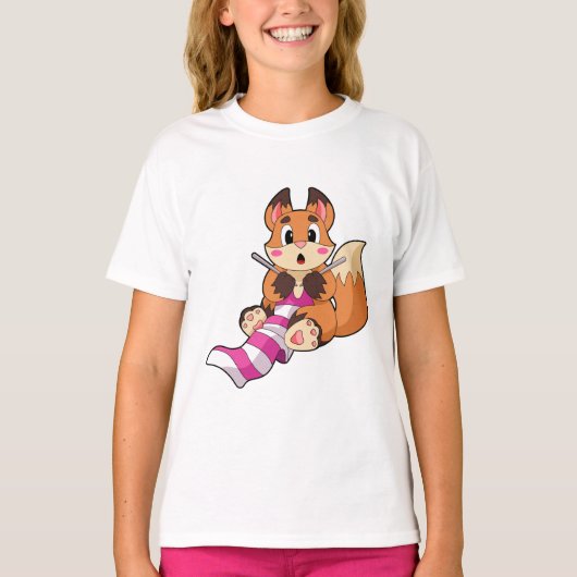 Fox met Scarf T-shirt (Voorkant)