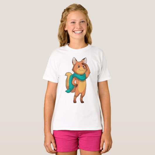 Fox met Scarf T-shirt (Voorkant volledig)