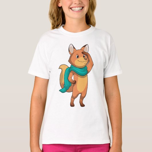 Fox met Scarf T-shirt (Voorkant)