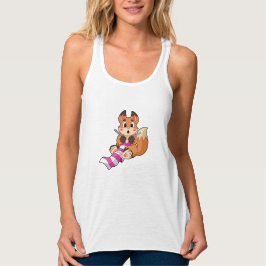 Fox met Scarf Tanktop (Voorkant)