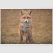  Fox met Script Overlay Decoupage Paper Tissuepapier (Voorkant)