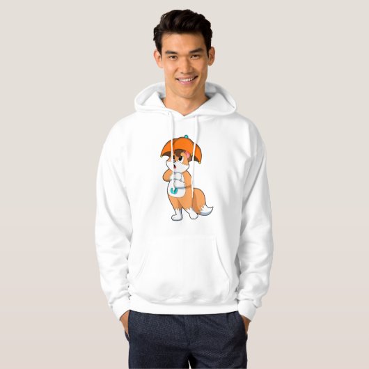 Fox met Umbrella Hoodie (Voorkant volledig)