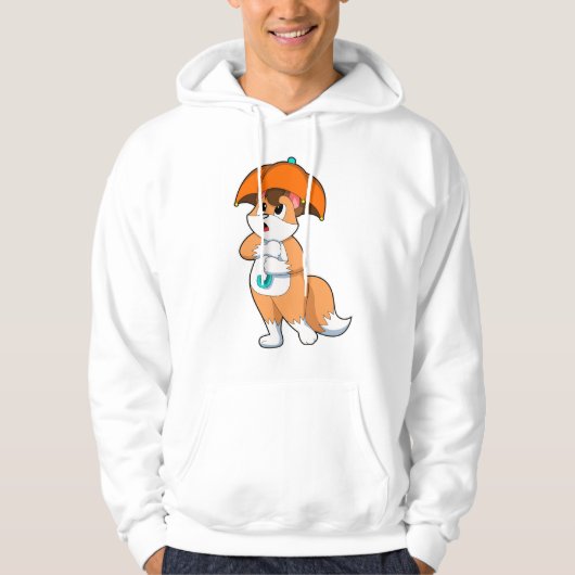 Fox met Umbrella Hoodie (Voorkant)