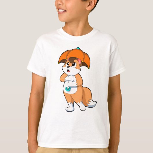 Fox met Umbrella T-shirt (Voorkant)