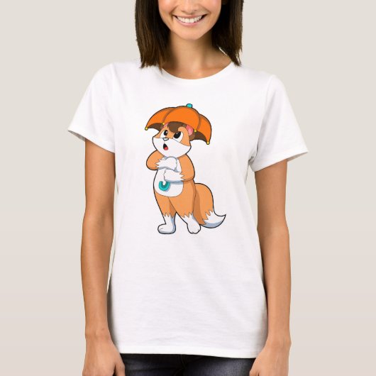 Fox met Umbrella T-shirt (Voorkant)