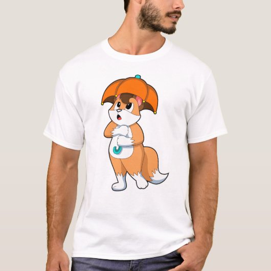 Fox met Umbrella T-shirt (Voorkant)