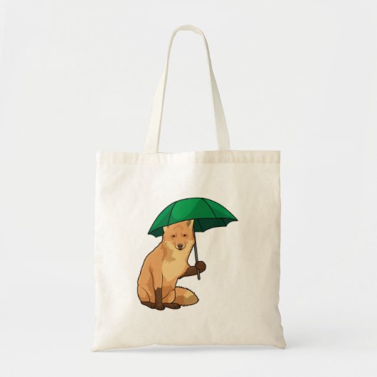 Fox met Umbrella Tote Bag (Voorkant)