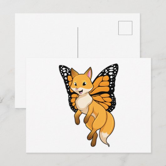 Fox met Wing Briefkaart (Voorkant / Achterkant)