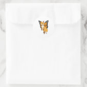 Fox met Wing Ronde Sticker (Tas)