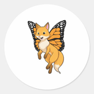 Fox met Wing Ronde Sticker