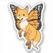 Fox met Wing Sticker (Voorkant)