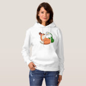Fox met witte ventilator hoodie (Voorkant volledig)