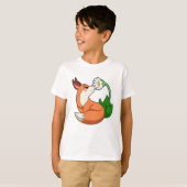Fox met witte ventilator t-shirt (Voorkant volledig)