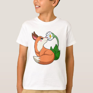 Fox met witte ventilator t-shirt