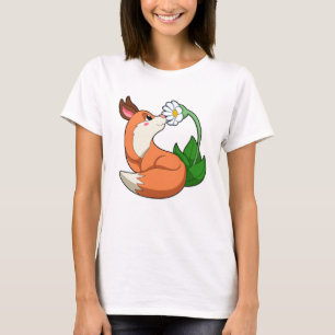 Fox met witte ventilator t-shirt