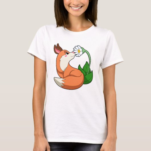 Fox met witte ventilator t-shirt (Voorkant)