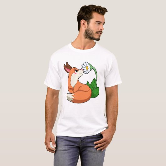 Fox met witte ventilator t-shirt (Voorkant volledig)