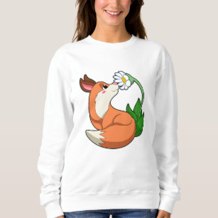 Fox met witte ventilator trui