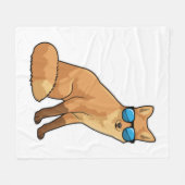 Fox met zonnebril fleece deken (Voorkant (Horizontaal))